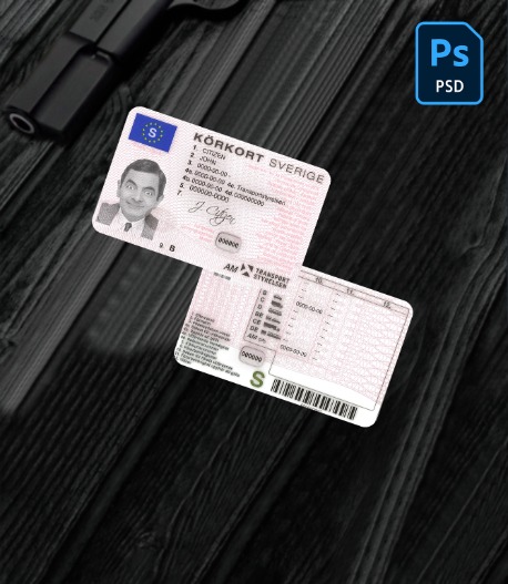 Sweden driving license (2009-2016) PSD